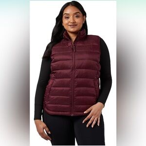 WOMEN'S LIGHTWEIGHT POLY-FILL PACKABLE VEST - MAROONISH / S